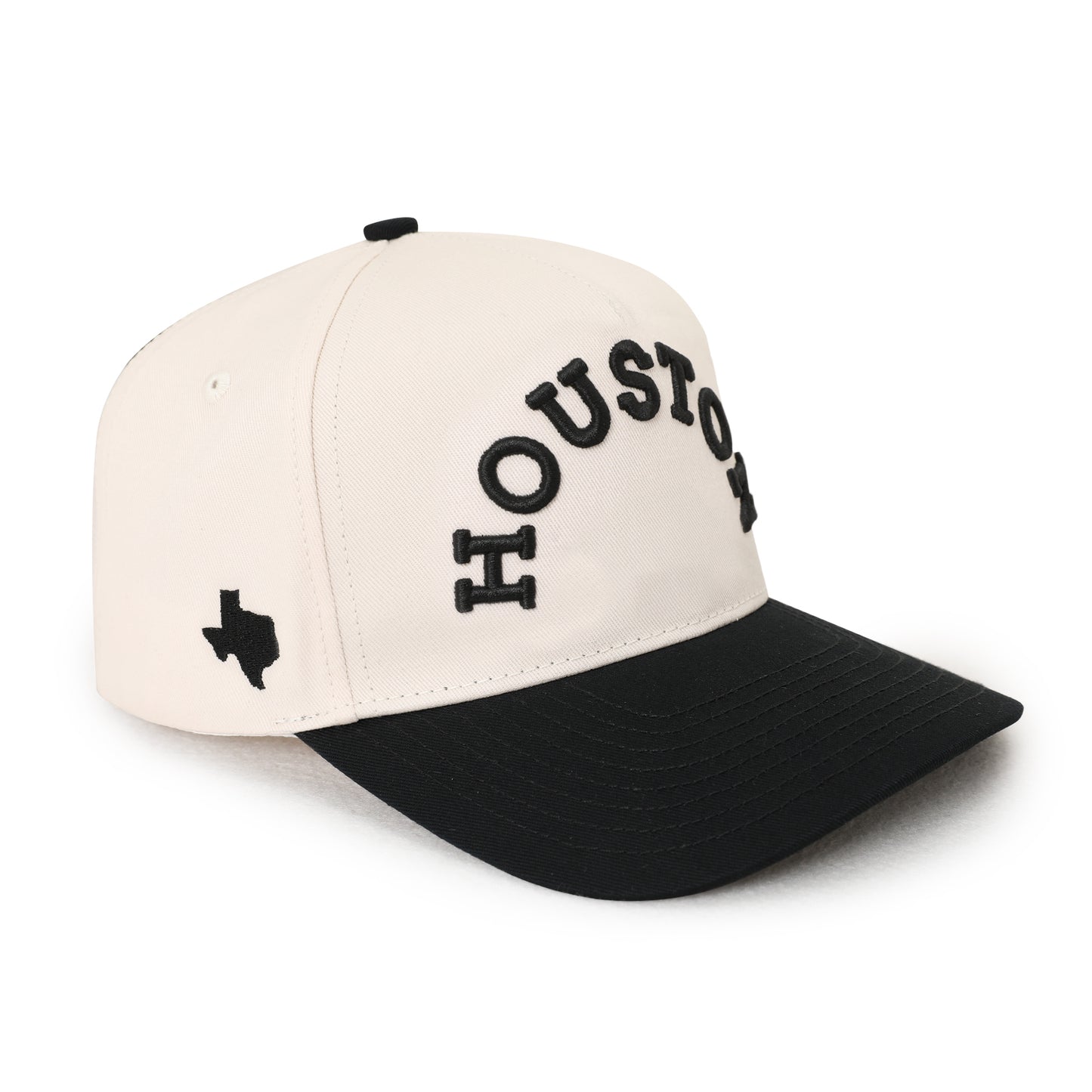 Houston Embroidered Hat - Cream/Black